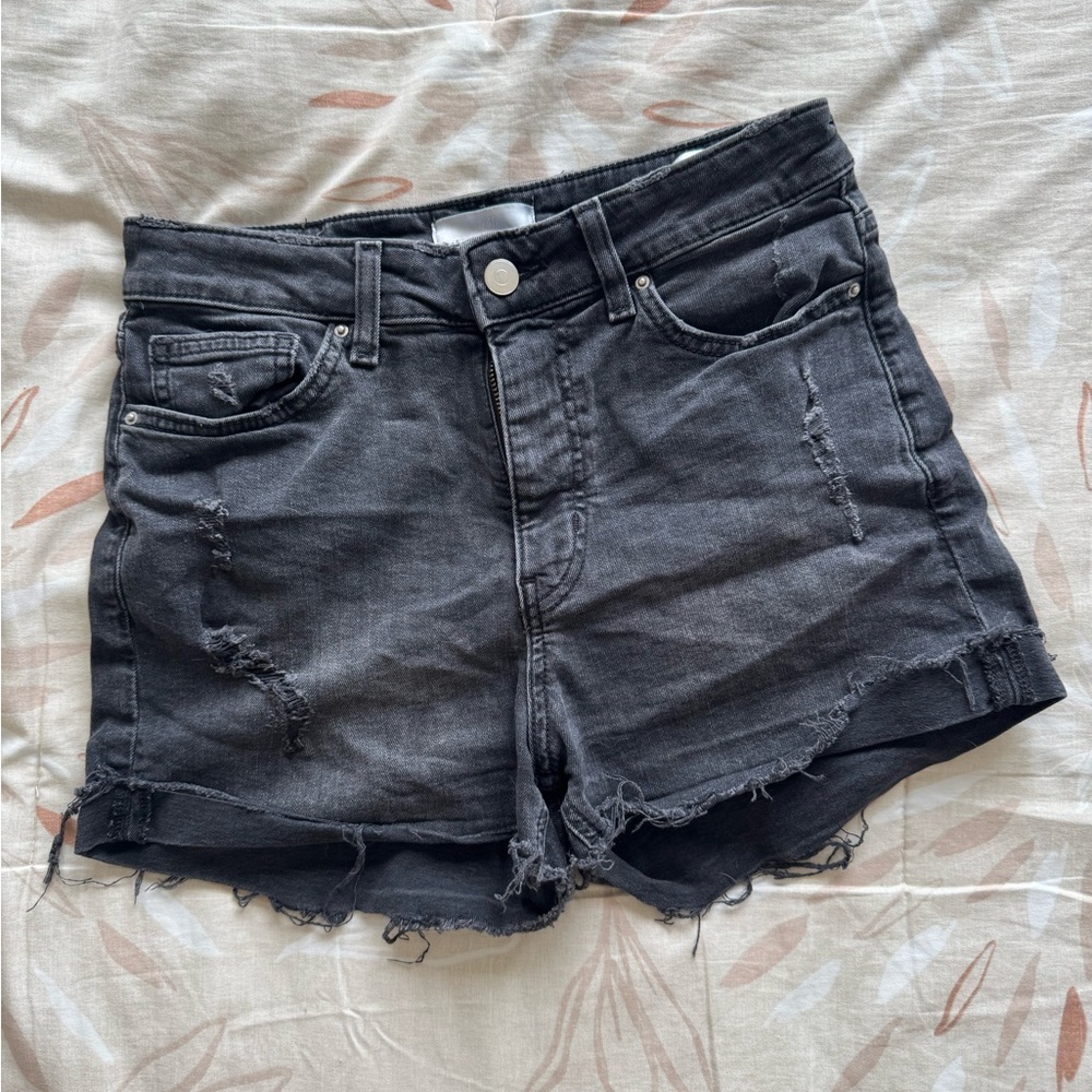 H&M Distressed Black Jean Shorts